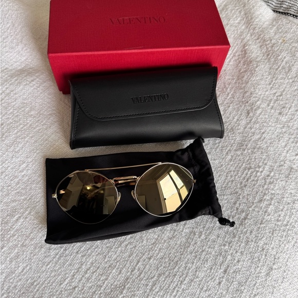 Valentino Gold-Toned Aviator Sunglasses - Picture 3 of 5